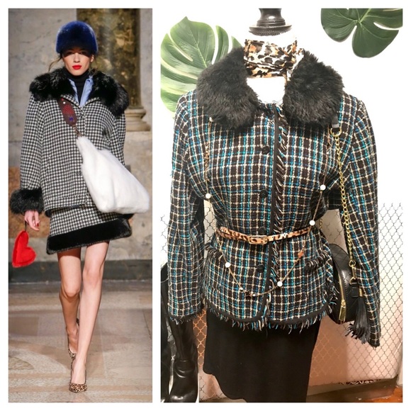 Ruby Rd. Jackets & Blazers - Ruby rd. tweed open fringe trimmed blazer jacket